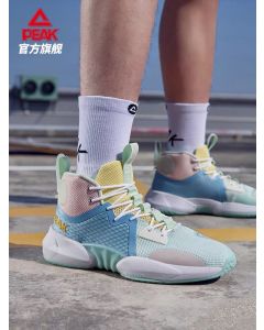 Peak All-round High Actual Basketball Shoes - Pink/Green/Blue