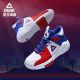 Peak Outfield Men's High Actual Combat Basketball Shoes - Blue/White/Red